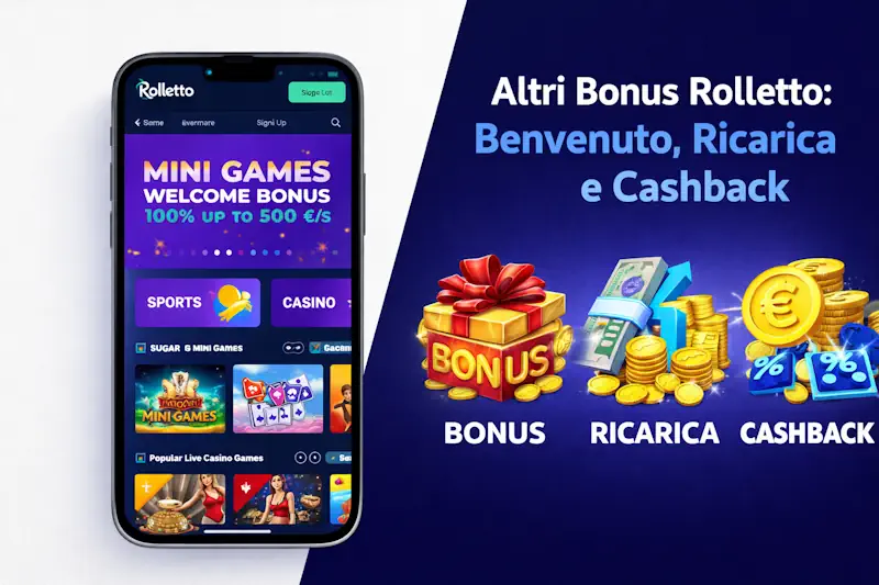Altri Bonus Rolletto: Benvenuto, Ricarica e Cashback